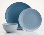 NEW Shades of Blue 12 Piece Melamine Dinner Set