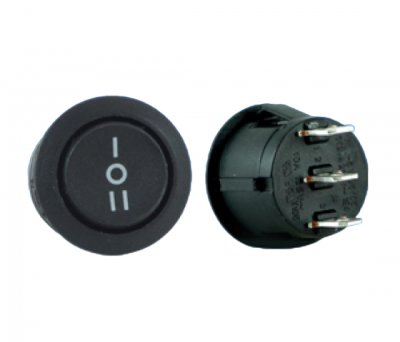 Round Black Centre On and Off Switch 320016