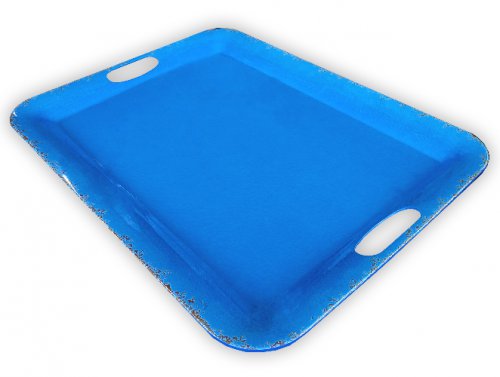 SALE - Rustic Azure Blue Tray